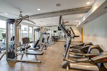 Fitness Center With Updated Equipment at Track 29 Apartments, Minnesota